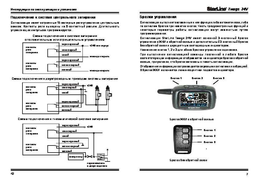Схема подключения и инструкция по эксплуатации сигнализации starline twage a6