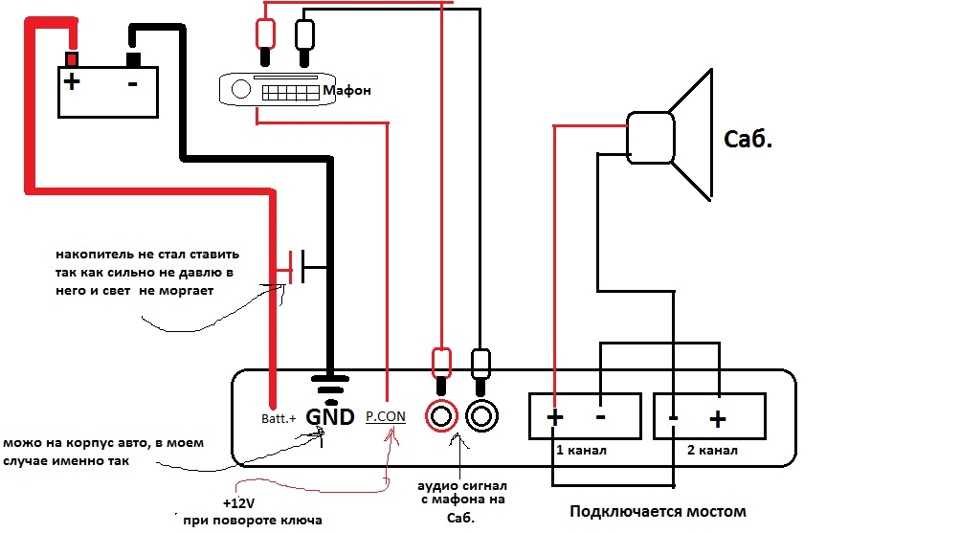 Конденсатор для сабвуфера: как подключить к усилителю в машине, схема